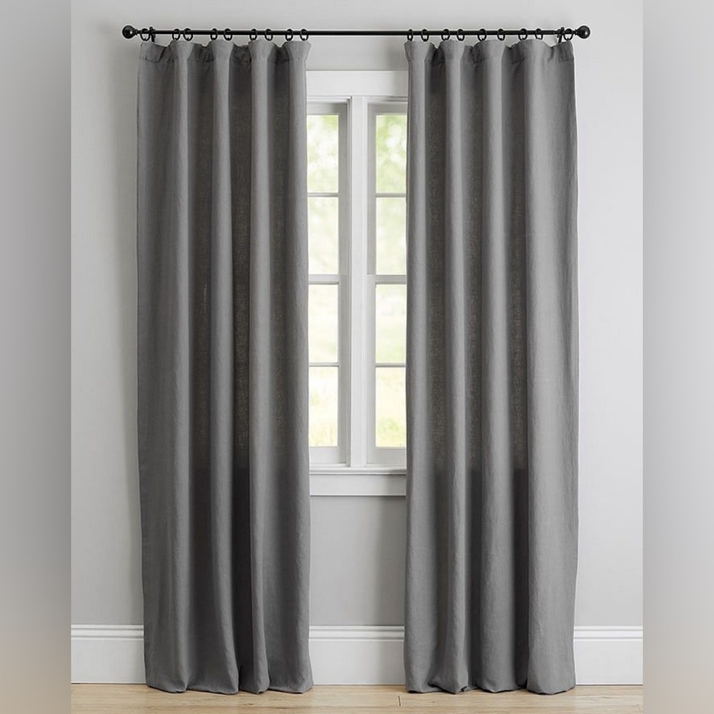 Pottery Barn Belgian Flax Linen Blackout Curtains 50x84.